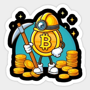 BITCOIN MINER PICKAXE 2024 GOLD MINE Sticker